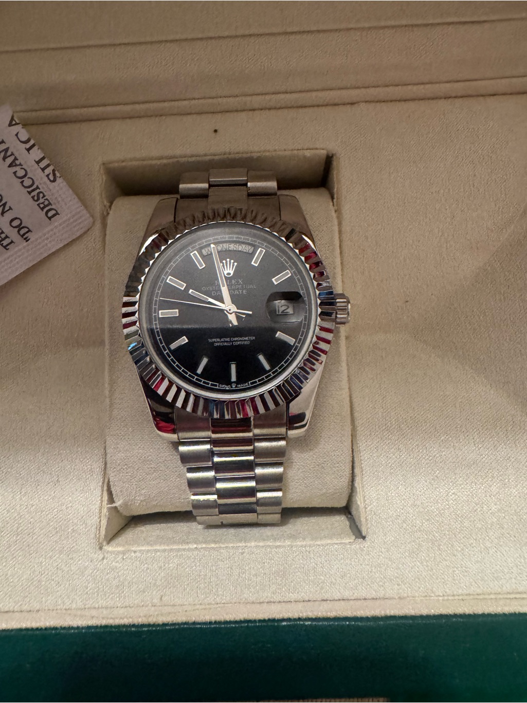 Rolex Rep Stainless Steel Watch With Black Dial